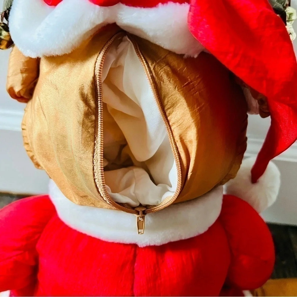 Vtg House of Loyd Shivers Reindeer Christmas Draft Stopper Nylon Parachute Plush